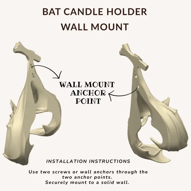 Hanging Bat Candle Holder, Halloween Wall Decor, Spooky — Фото 5 из 9
