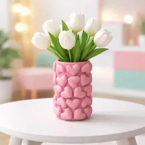 Puffy Heart Vase | Tufted Love Pattern Vase