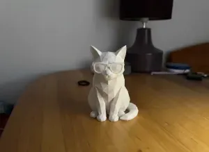 Low Poly Cool Cat in Sunglasses - Animals 3D Model