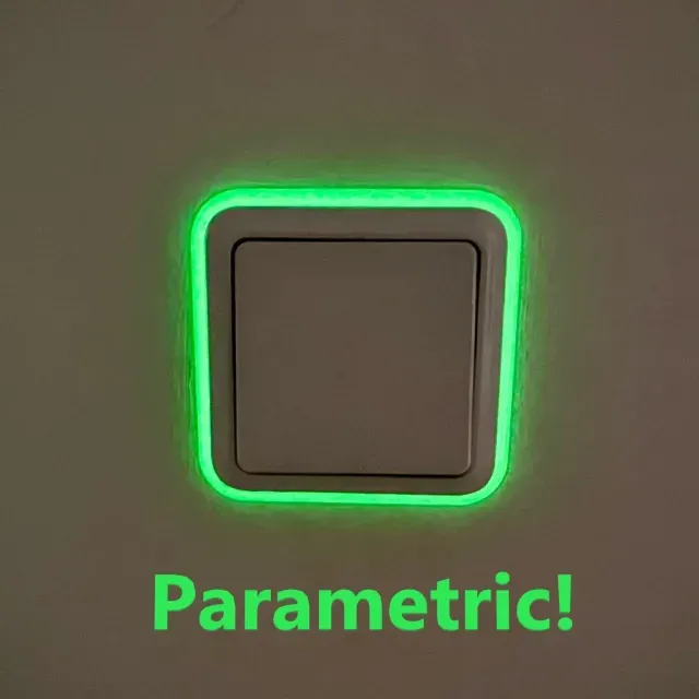 parametric glowing frame for light switch and power outlet (