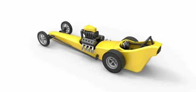 Front engine old school dragster with shell V3 Scale 1:25 — Фото 7 из 9