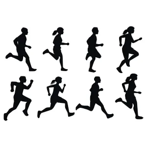 Running People Silhouettes Pose Set 3D