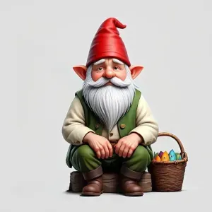 3236 Fairy Tale Gnome Color Full-Body Figurine on Base STL