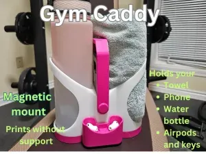 GYM CADDY - Magnetic mount, towel, bottle, phone