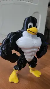 Tux el pinguino Musculoso- Muscle Tux penguin - linux