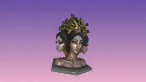 4582 Medusa Gorgon Head 3D Model  skull art STL  DND  ARTE
