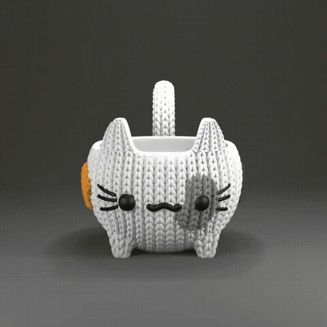 cat flowerpot | knitted