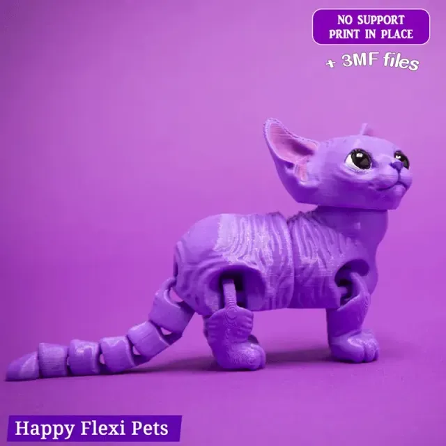 Articulated sphynx cat toy - Happy Flexi pets - cat figurine