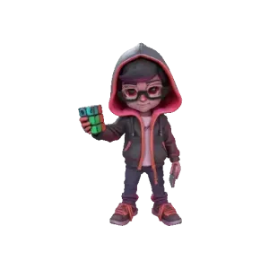Hacker Kid with Rubick Cube ver 2
