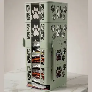 Modular Cat Food Pouch Dispenser With Built In Pusher & Clip