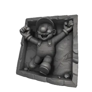 Mario Bros stone painting ver2