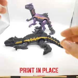 Black Velociraptor – Articulated 3D Print Model (Print-in-P