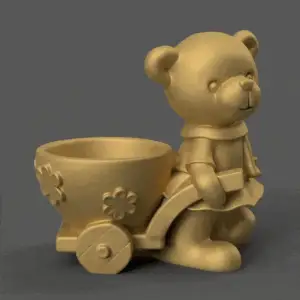 bear planter urn candy container candle holder