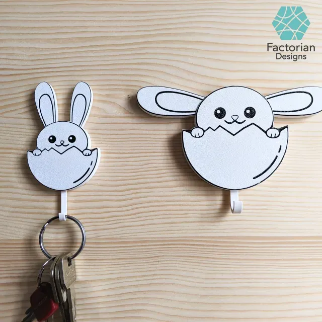 Key & Towel Holder - Wall Bunny - Funny and Cute Organizer — Image 6 of 9