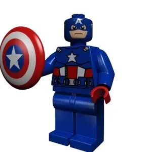Captain America LEGO Minifigure 3D Model STL File