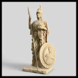Athena Statue 3D Model - Greek Goddess Sculpture