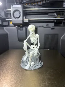 Sitting Skeleton on Grave – Spooky Halloween Decor