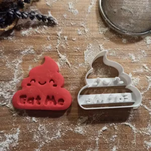 Funny Poop Emoji Cookie Cutter; Eat Me, Shit-Poo Emoji Gift