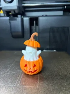 Cute Ghost in Pumpkin – Halloween Decor