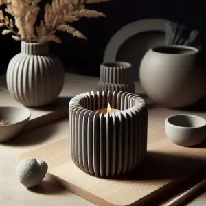 "Radiant Rib" - Ribbed LED Candle Holder | Tealight Holder
