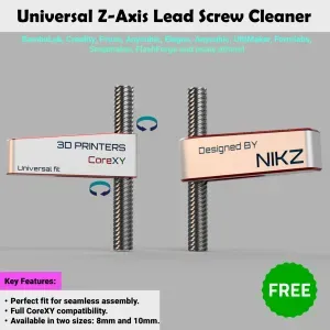 Universal Z-Axis Lead Screw Cleaner 8mm/10mm for All Brands