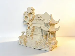 3D Jiangnan Garden Display Stand for Chinese Figurines