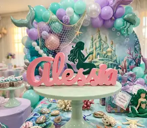 🧜♀️ Mermaid Silhouette Name Sign: Under the Sea Decor