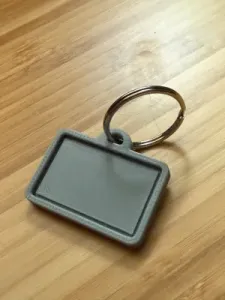 Keychain Blank Rectangle Template Indent Groove w Top Loop