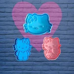 CORTANTE + ESTAMPA HELLO KITTY / HELLO KITTY CUTTERS + STAMP