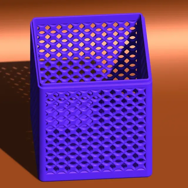 Geometric Lattice Pen Holder / Desk Organizer V3D ID-197 — Image 4 of 9