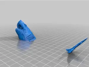 Shark Jaw and Fin 3D Printable Model - Realistic Marine Life