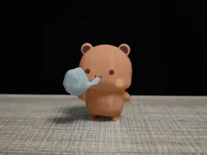 Couple Bear-eat cotton candy_bubu