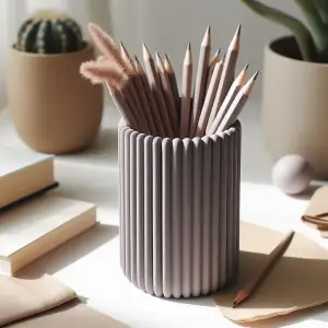 Modern Designed Ribbed Pencil Holder, Pencil Cup