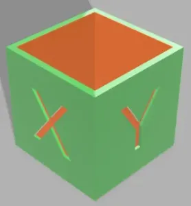 cubo de calibración XY Z
