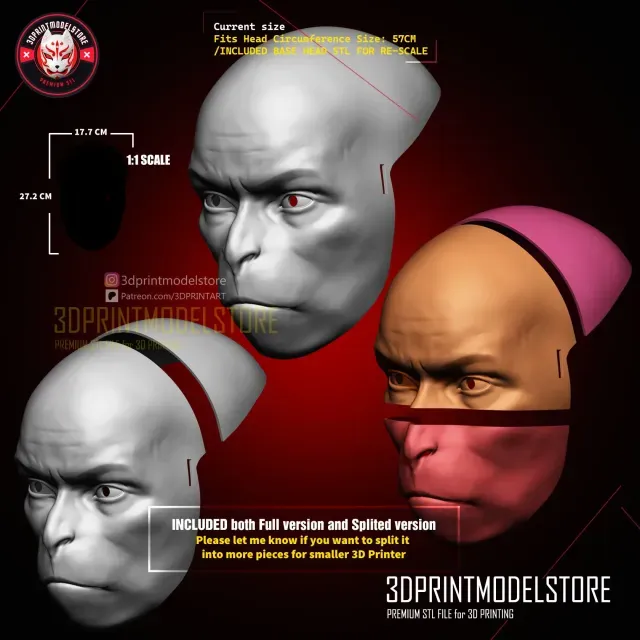 Black Myth Wukong Face Mask - Premium STL for Cosplay — Фото 5 из 9