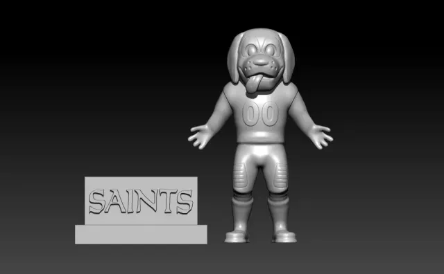 NFL - New Orleans Saints Mascot Gumbo Statue - 3d print — Фото 2 из 7
