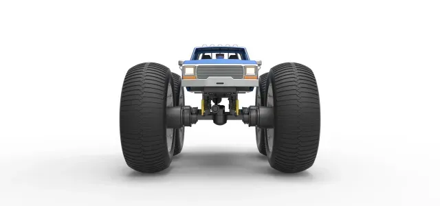 Vintage Monster Truck with oversized wheels Scale 1:25 — Фото 4 из 9