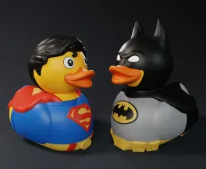 Cute Batman and Superman Rubber Ducks