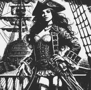 Pirate Lady Lamp/Deco With Easy Solution To Change Front !
