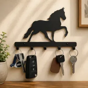 Wall-Mounted Horse Silhouette Key Holder
