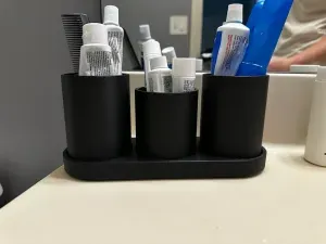 Modern Toothbrush Toothpaste Holder Set with 3 Cups