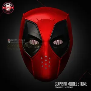 Deadpool Face Shell Mask - Marvel Comic Cosplay -Premium STL