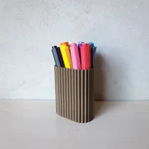 Striped pencil holder