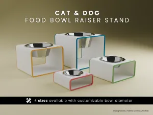 Cat and Dog Food Bowl Raiser Stand