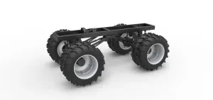 Chassis of Vintage Monster Truck with double wheels 1:25