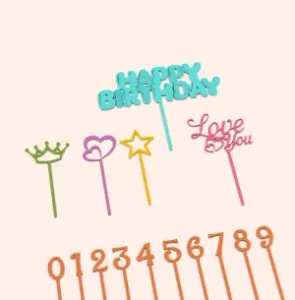 3D Cake Toppers Set, 15 pcs. Bundle
