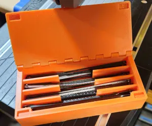 Scrollsaw blade box for 105mm blades