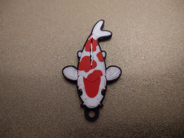 Kohaku Koi Keychain / Keyring — Image 3 of 5