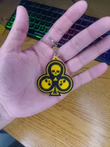 CLUBS - POKER CARDS KEYCHAIN