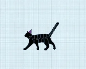 evil flex black halloween cat with a hat